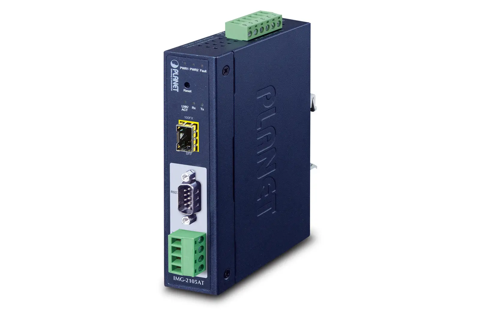 ICS-2105AT - Industrial 1-port RS232/422/485 Serial Device Server with 1-Port 100BASE-FX SFP